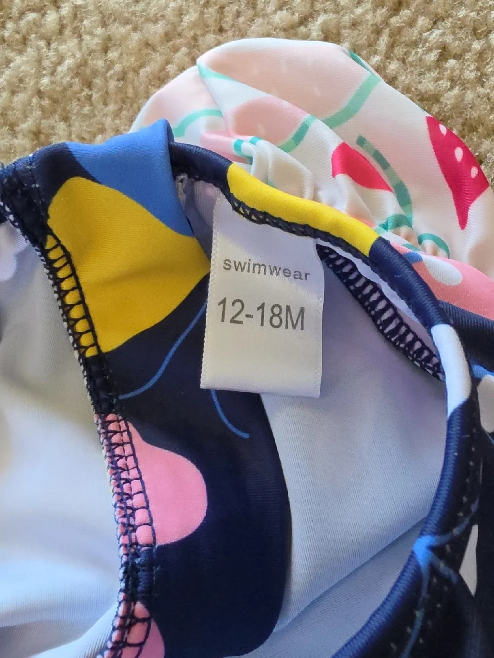Gymboree Baby Girls Swimsuits Watermelon Floral Navy 12-18M